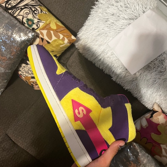 Bold Purple and Yellow Sneakers - Picture 1 of 1